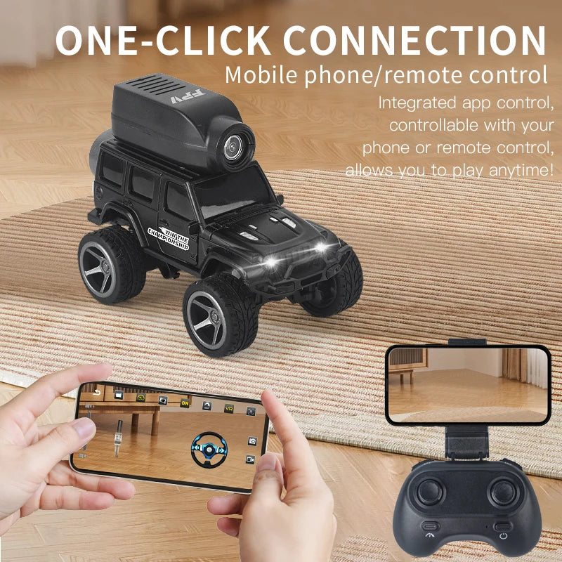 1:64 Mini RC Car 2.4G Remote Contorl Vehicle with Camera Wifi APP Control High Speed ​​Racing Stunt Cars Toy Gift for Kids