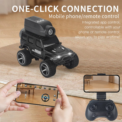 1:64 Mini RC Car 2.4G Remote Contorl Vehicle with Camera Wifi APP Control High Speed ​​Racing Stunt Cars Toy Gift for Kids