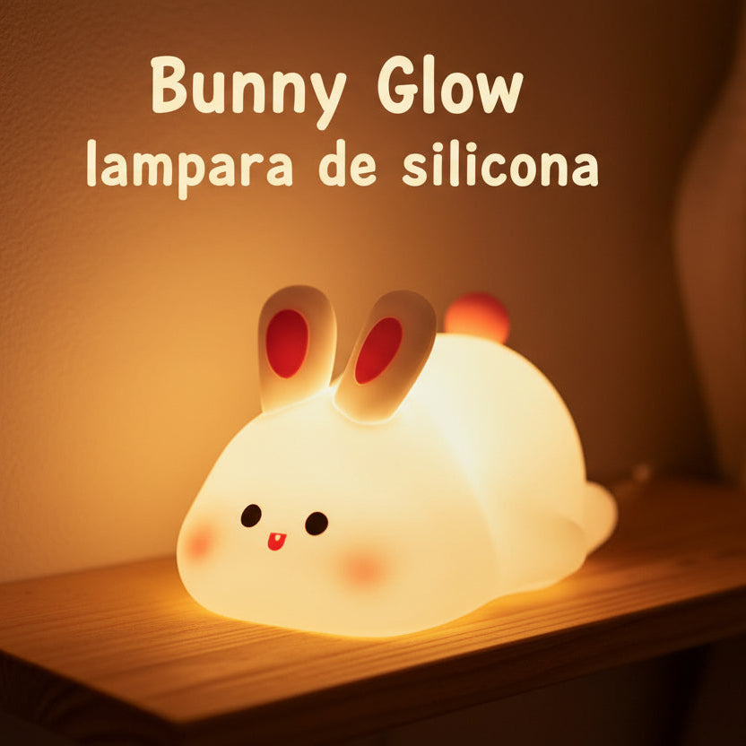 Cute LED Night Light Touch Sensor Cartoon Kid'S Nightlights Big Face Rabbit Silicone Night Light Christmas Gift Bedside Lamp Home Decor