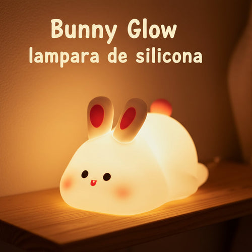 Cute LED Night Light Touch Sensor Cartoon Kid'S Nightlights Big Face Rabbit Silicone Night Light Christmas Gift Bedside Lamp Home Decor