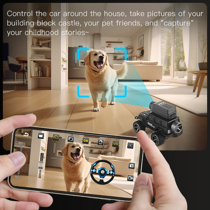 1:64 Mini RC Car 2.4G Remote Contorl Vehicle with Camera Wifi APP Control High Speed ​​Racing Stunt Cars Toy Gift for Kids
