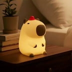 Rechargeable Cute Capybara Night Light Novelty Dimmable Nursery Nightlight Touch Lamp Silicone Pat Lamp for Kids Room